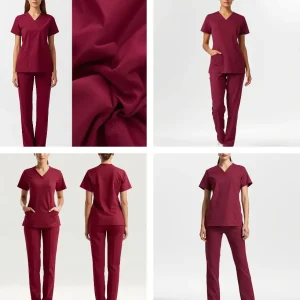 Maroon Medical Scrub Set - for female